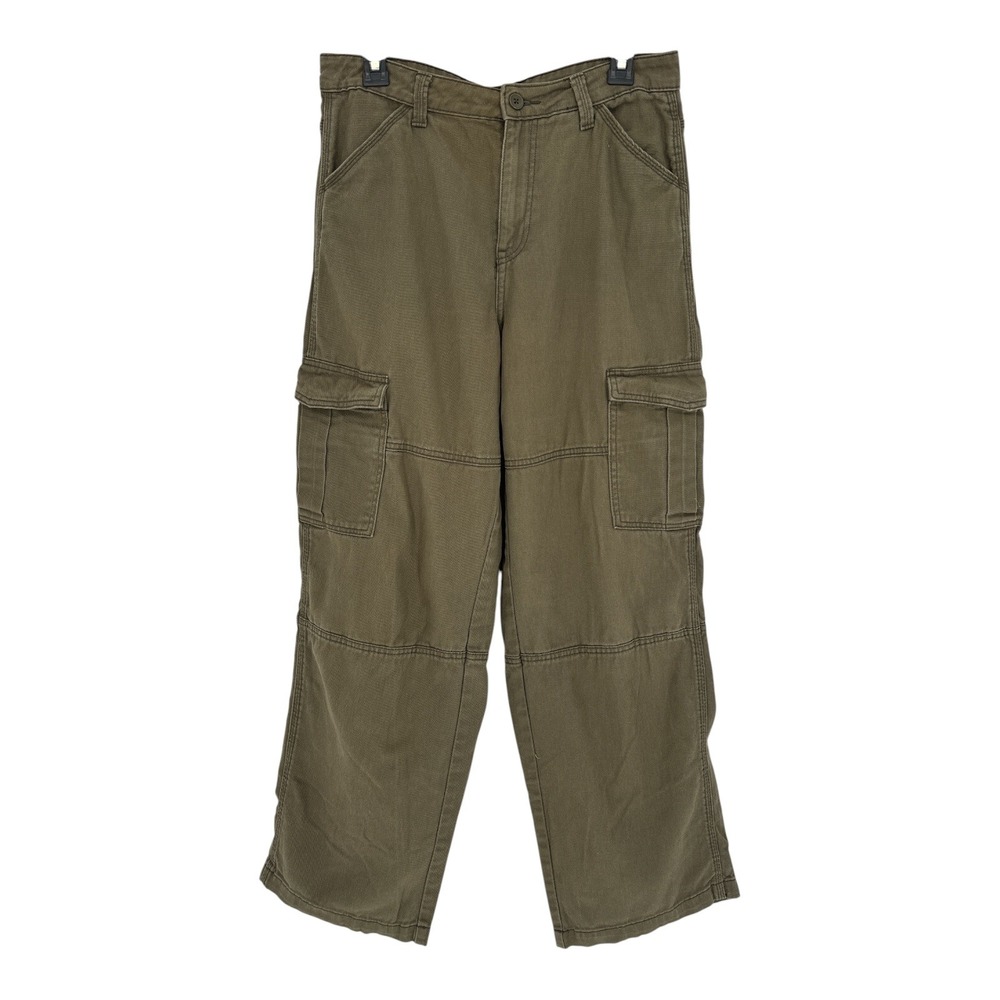 H&M Divided Cargo Pants Olive Green Wide Leg High Rise Women Size 6 Utility